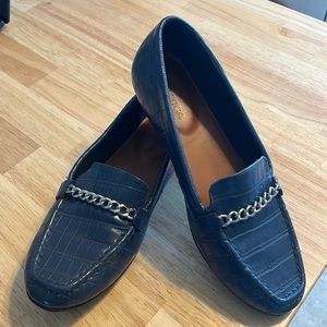 Faux crocodile loafers